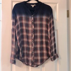 Dusty Pink and Navy White Crow Flannel